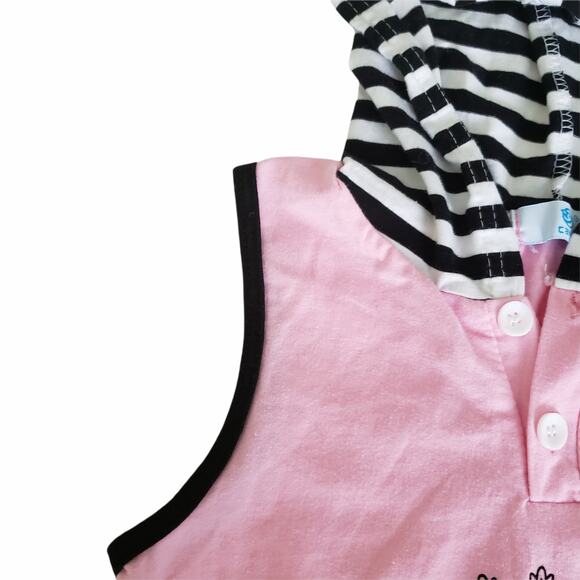 2 For $5 Sale Pink Black Sleeveless Hoodie With Leggings And Headband Size 4T - Picture 3 of 8